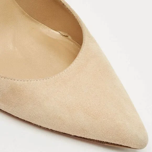 Stuart Weitzman Beige Suede Pointed Toe Pumps Size 36 - Picture 7 of 7